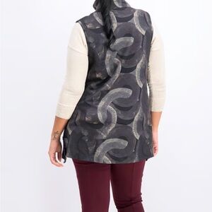 John Mark tunic vest abstract lagenlook longline vest size large